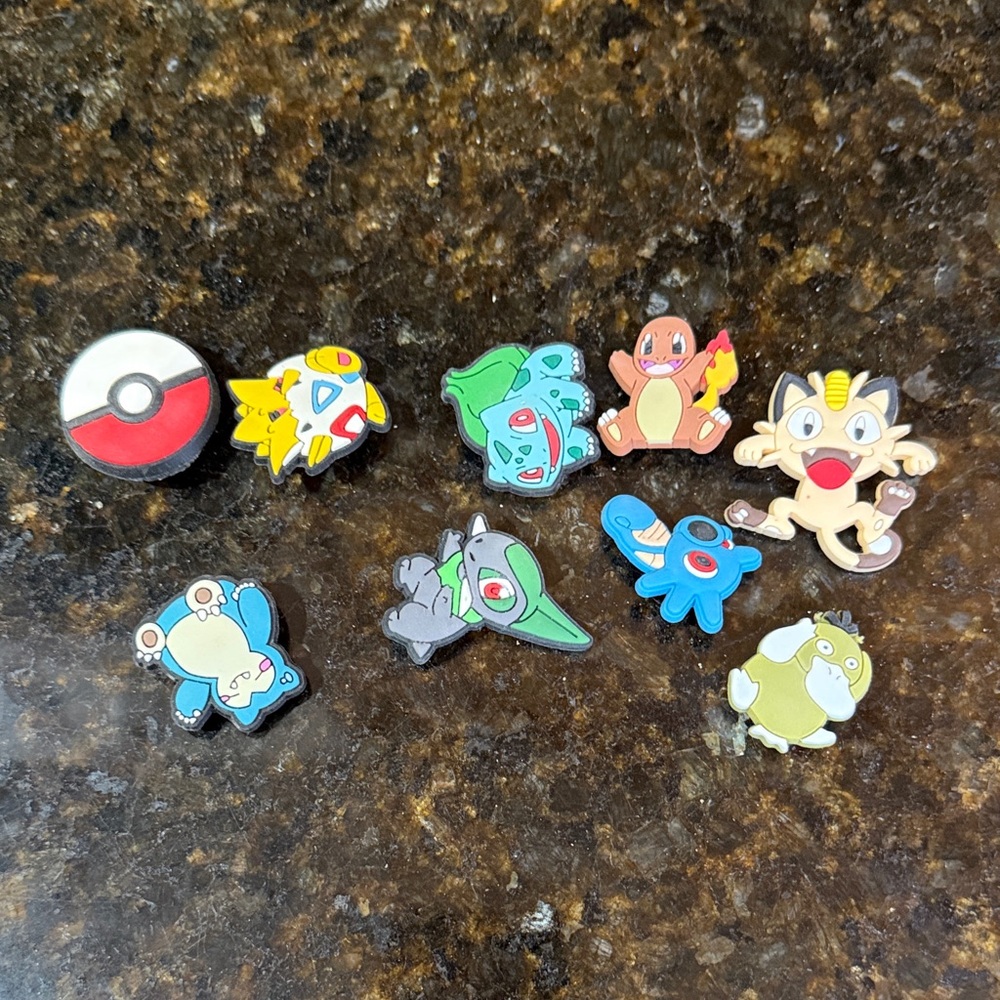 Accessories for croc shoes Pokémon themed
